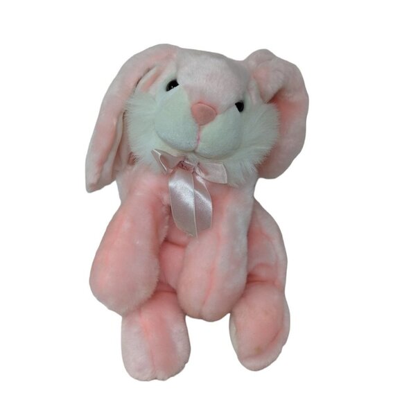 SKM Enterprises Inc Pink Bunny Rabbit Bow Neck Plush Stuffed Animal Soft Toy - Picture 6 of 8